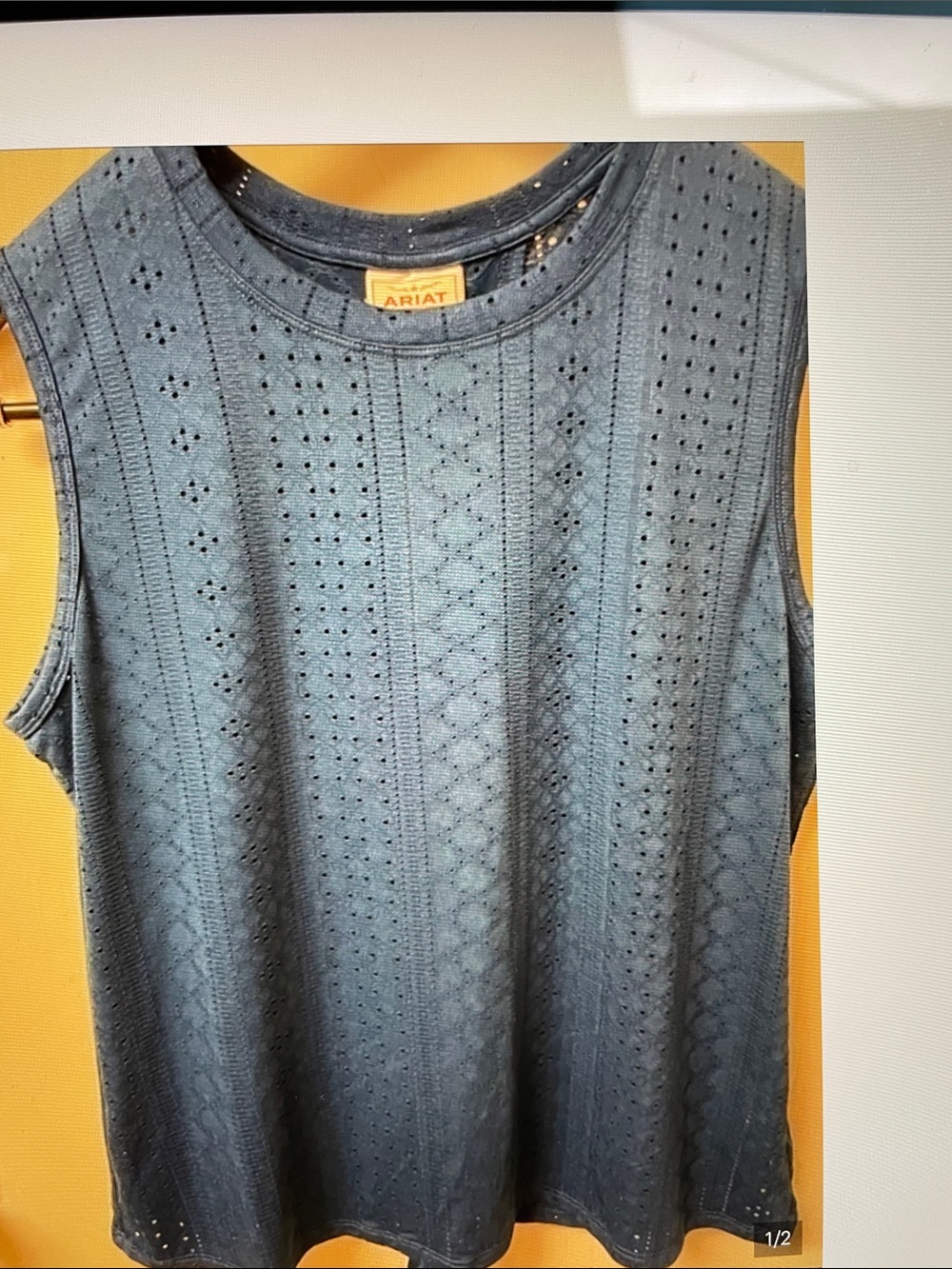 Ariat Slate Blue Eyelet Sleeveless Knit Tank